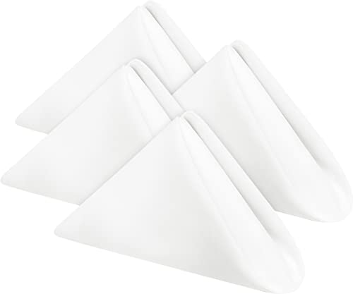 Utopia Home [24 Pack, White] Cloth Napkins 17x17 Inches, 100% Polyester Hemmed Edges, Washable and Reusable Ideal for Parties, Weddings and Dinners