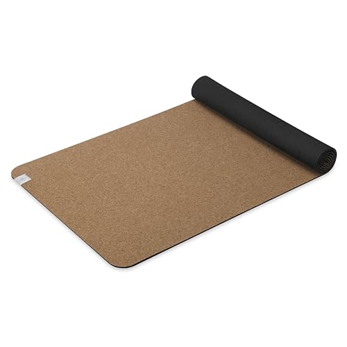 Gaiam Yoga Mat Cork with Non-Toxic Rubber Backing, Natural Sustainable Cork Resists Germs and Odor(68-Inch x 24-Inch x 5mm Thick)