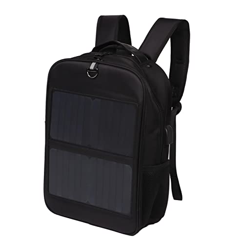 Solar Panel Backpack, Waterproof Nylon Ventilated Solar Power Backpack for Hiking