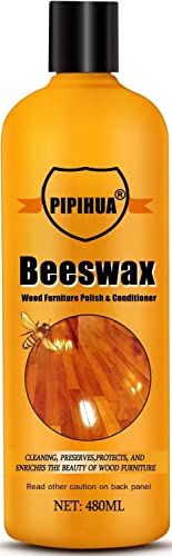 PIPIHUA Beeswax Furniture Polish Wood, Natural Wood Oil Colourless for Furniture Care & Protection for Interior and Exterior 480ml