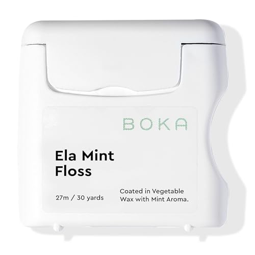 Boka Ela Mint Expandable Woven Dental Floss, Made from Plant-Based Vegetable Wax, Teflon-Free, 30 Yards of Waxed Floss (Pack of 1)
