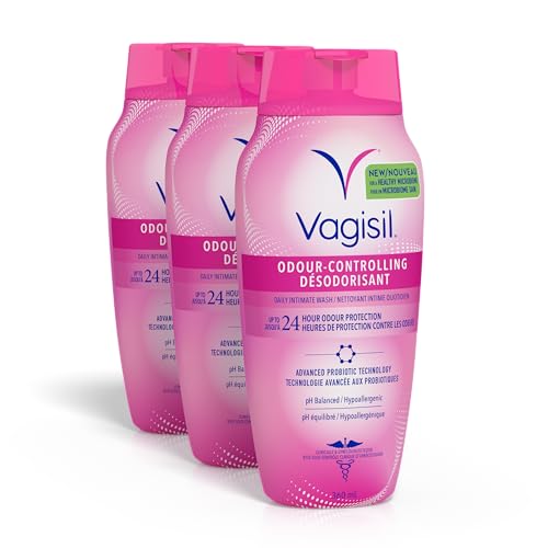Vagisil Feminine Wash for Intimate Areas, pH Balanced and Gynecologist Tested, Odour Control, 360mL (3 Count)