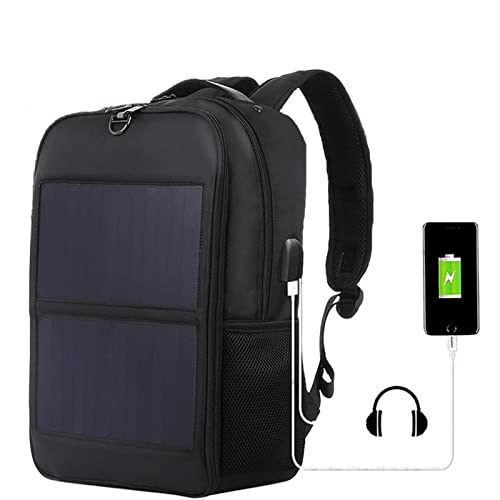 Solar Backpack, 14W Solar Panel for 5V Device Power Supply, Waterproof Ergonomic Solar Power Backpack with Intelligent Circuit for Outdoor Travel