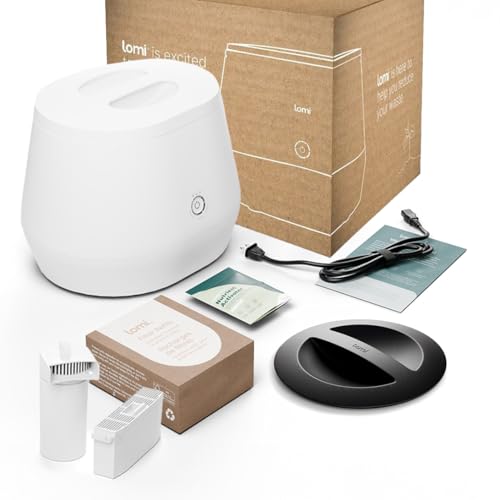 Lomi Cap Bundle | World's First Smart Waste™ Electric Kitchen Composter | Turn Waste into Natural Fertilizer with a Single Button | Odor Free | 3L Bucket (1.3 Cap Bundle)