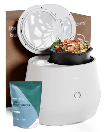 Lomi 1 | World's First Smart Waste™ Electric Kitchen Composter | Turn Waste into Natural Fertilizer with a Single Button | Odor Free | 3L Bucket (1.3)