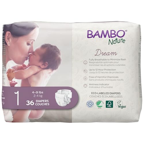 Bambo Nature Premium Baby Diapers (SIZES 0 TO 6 AVAILABLE), Size 1, 36 Count