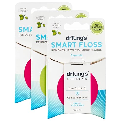 Dr. Tung's Smart Floss, 30 yds, Natural Cardamom Flavor 1 ea Colors May Vary (Pack of 3)
