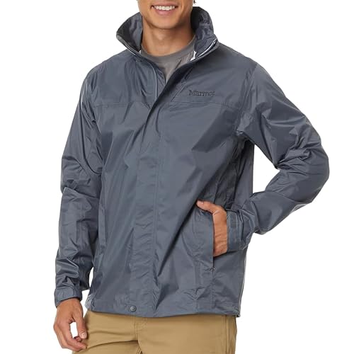 MARMOT Men's Precip Eco Lightweight & Waterproof Rain Jacket, Steel Onyx - Latest Collection, Medium