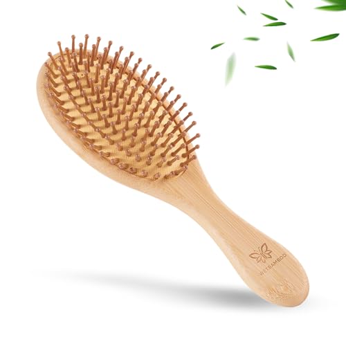 Bamboo Hair Brush-Detangling, Scalp Massage for Hair Growth, Wet/Dry Brush for Men, Women & Kids - for Thick, Curly, Thin, Long or Short - Paddle Wooden Hairbrush Perfect for Home, Travel & Salon Use