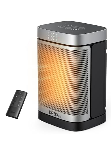 Dreo Space Heater, 1500W PTC Ceramic Heater with Smart Thermostat, Electric Heater with 70° Oscillating, 4 Modes, 12h Timer, Safety & Quiet-Instant Heating, Portable Heater for Bedroom