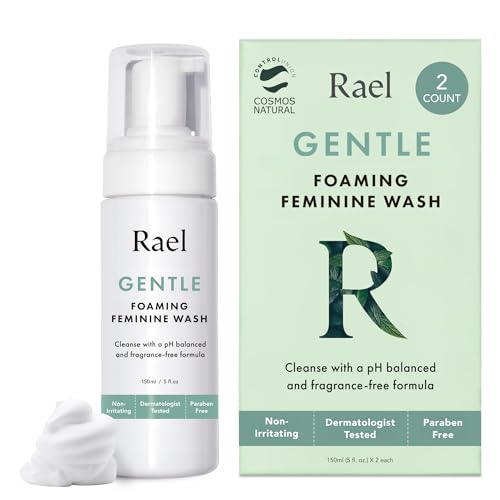 Rael Foaming Feminine Cleansing Wash - Intimate Wash, pH-Balanced, Sensitive Skin, Unscented, Daily Cleansing Wash (5oz, 2 Pack)
