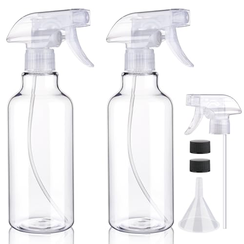 Hethyo Plastic Spray Bottles Empty Spray Bottle 16.9oz/500ml 2 Pack Heavy Duty Spraying Bottles Mist/Stream Water Bottle (Clear)