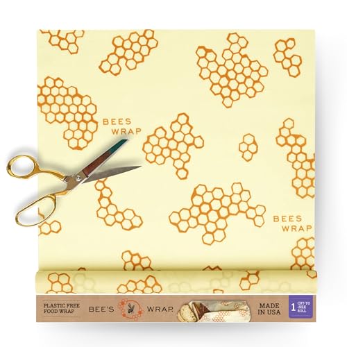 Bee's Wrap Beeswax Wraps for Food - Honeycomb Cut to Size 14x52" Wax Paper Roll - Made in USA Reusable Waxed Paper & Bowl Covers - Organic & Eco-Friendly Alternative to Aluminum Foil & Plastic Wrap