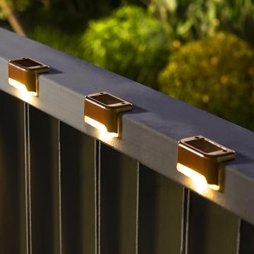 SOLPEX Solar Deck Lights Outdoor 16 Pack, Solar Step Lights Waterproof Led Solar Lights for Outdoor Stairs, Step, Fence, Yard, Patio, and Pathway(Warm White)