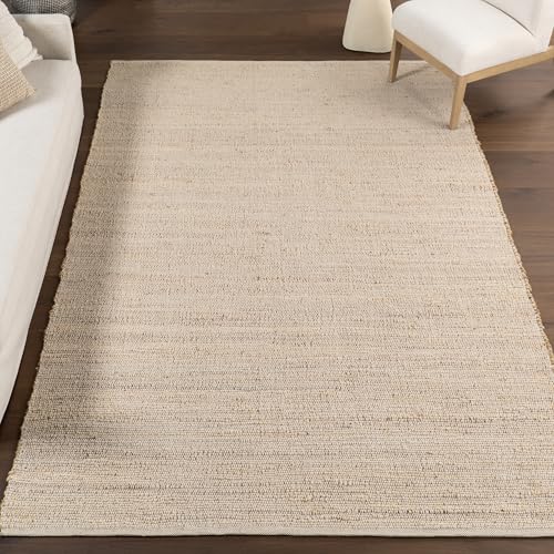 nuLOOM Elfriede Farmhouse Jute Blend Area Rug - 6x9 Jute Area Rug Global Inspired Natural/Ivory Rugs for Dining Room Rug Neutral Rug Living Room Rug Kitchen