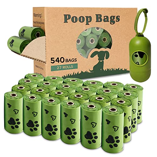 Yingdelai Dog Poop Bags 540 Counts: Poop Bags Leak-Proof Dog Waste Bags with 1 Dispenser Poop Bags for Dogs|Doggy (Scented)