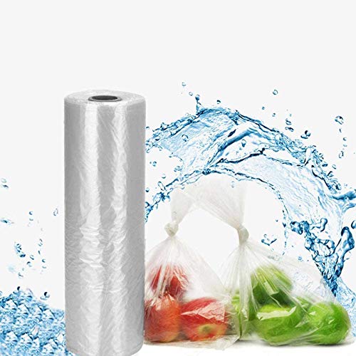 BESTEASY Plastic Produce Bag, 14" X 20", 350 Reusable Clear Food Storage Bags on a Roll, Durable Plastic, Fold Top Closure, Ideal for Fruits, Vegetables, Bread, Candy, Take-Out, and Storage
