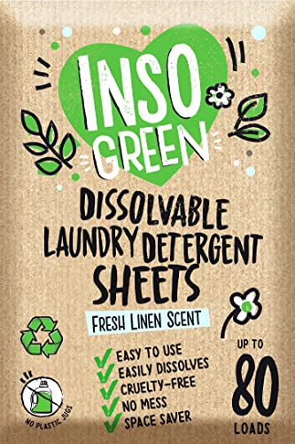 Eco Laundry Detergent Sheets - 80 Loads, Zero Plastic Jugs, No Mess & Space-Saving Laundry Strips - Travel Laundry Detergent – 40 User Friendly Sheets